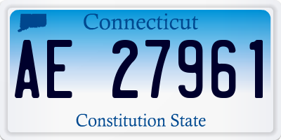 CT license plate AE27961