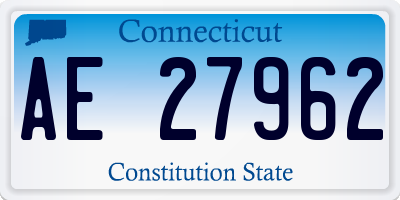 CT license plate AE27962