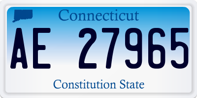 CT license plate AE27965