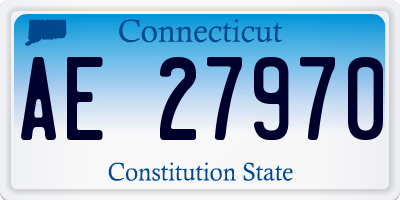 CT license plate AE27970