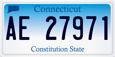 CT license plate AE27971