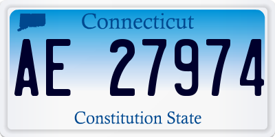 CT license plate AE27974