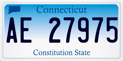 CT license plate AE27975