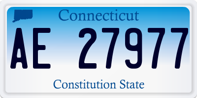 CT license plate AE27977