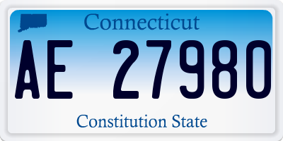 CT license plate AE27980