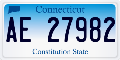 CT license plate AE27982