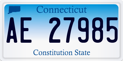 CT license plate AE27985
