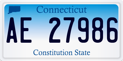 CT license plate AE27986