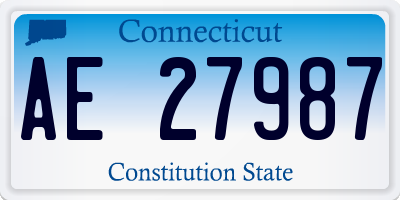 CT license plate AE27987