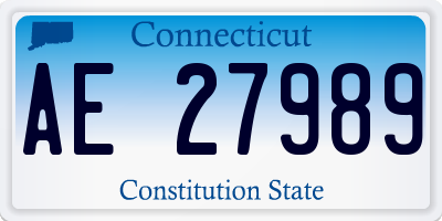 CT license plate AE27989