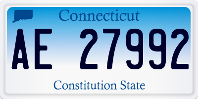 CT license plate AE27992