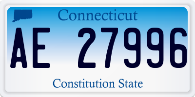 CT license plate AE27996
