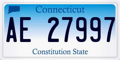 CT license plate AE27997