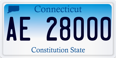CT license plate AE28000