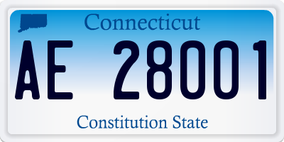 CT license plate AE28001