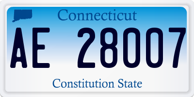 CT license plate AE28007