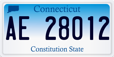 CT license plate AE28012