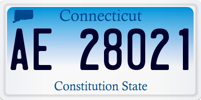 CT license plate AE28021