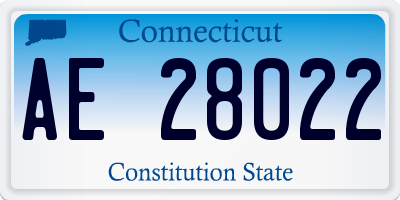 CT license plate AE28022