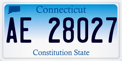 CT license plate AE28027