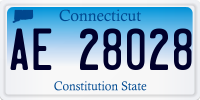 CT license plate AE28028