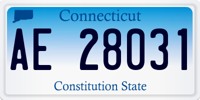CT license plate AE28031