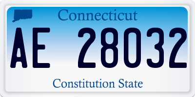 CT license plate AE28032