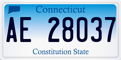 CT license plate AE28037