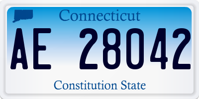 CT license plate AE28042
