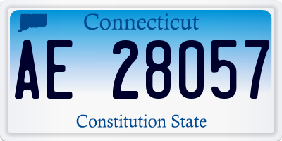 CT license plate AE28057