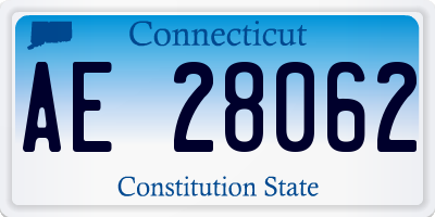 CT license plate AE28062