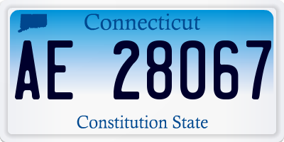 CT license plate AE28067