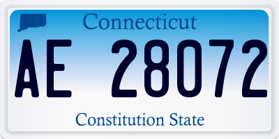 CT license plate AE28072