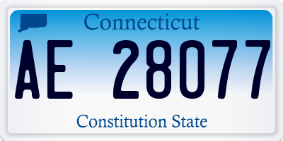 CT license plate AE28077