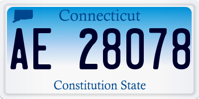 CT license plate AE28078