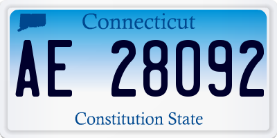 CT license plate AE28092