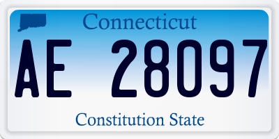 CT license plate AE28097