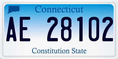 CT license plate AE28102