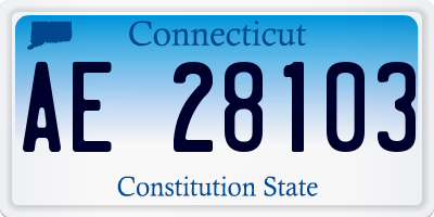 CT license plate AE28103