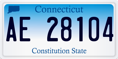 CT license plate AE28104