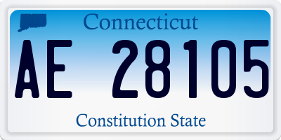 CT license plate AE28105
