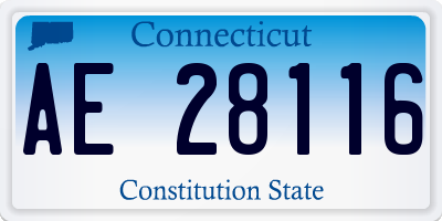 CT license plate AE28116
