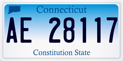 CT license plate AE28117