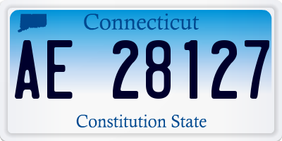 CT license plate AE28127