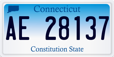 CT license plate AE28137
