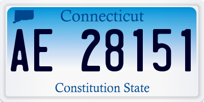 CT license plate AE28151