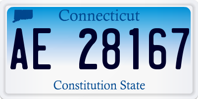 CT license plate AE28167