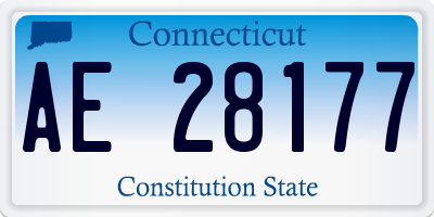 CT license plate AE28177