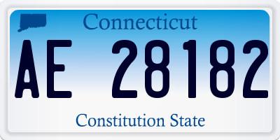 CT license plate AE28182