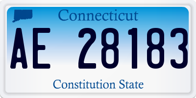 CT license plate AE28183